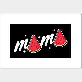 Mama Watermelon Summer Fruit Watermelon Slice Mothers Day Posters and Art
